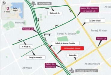 Temporary road closure exit hamad international airport 19 august 2022