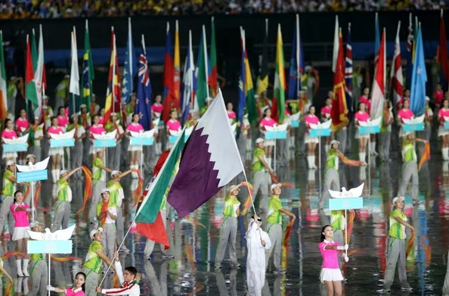 The Qatari Flag During the Opening Ceremony
